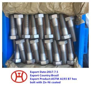 ASTM A 193  B 7  Zn-Ni Kaplamalı Altıgen Cıvata